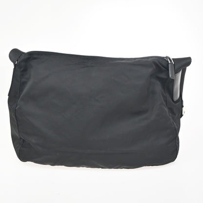 Prada Zip Buckle Messenger Bag Tessuto, BLACK, NYLON, Crossbody bag