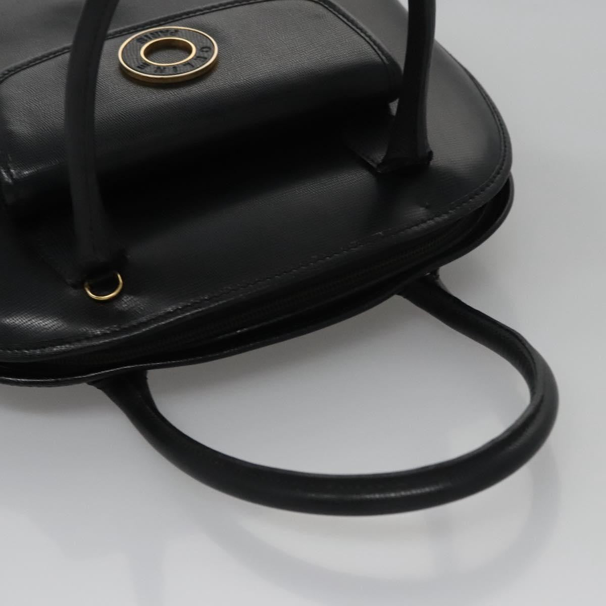 Celine Circle Logo Handbag Leather, BLACK, LEATHER, Handbag