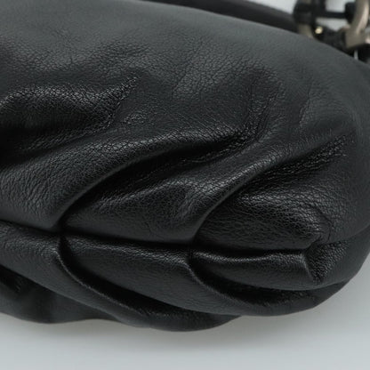 Salvatore Ferragamo Flap Handbag Leather, BLACK, LEATHER, Handbag