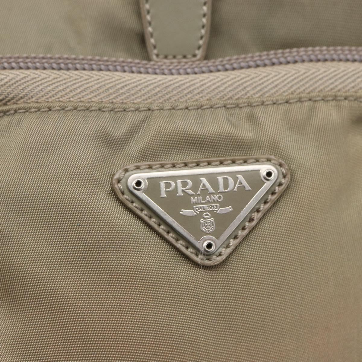 Prada Front Pocket Buckle Backpack Nylon, BEIGE, NYLON, Backpack