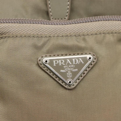 Prada Front Pocket Buckle Backpack Nylon, BEIGE, NYLON, Backpack