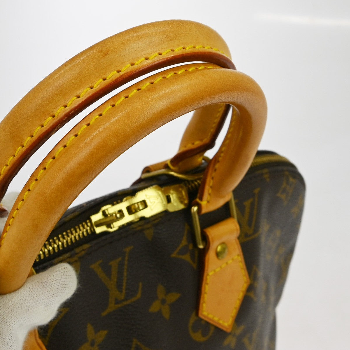 Louis Vuitton Alma Handbag Monogram Canvas, Brown, Canvas, Handbag