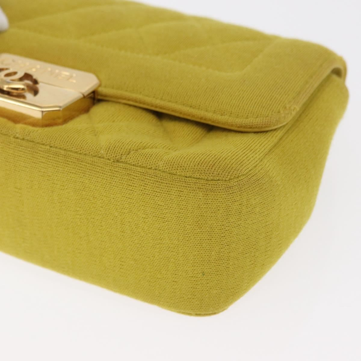 Chanel Chic With Me Flap Bag Quilted Jersey, YELLOW, COTTON, Shoulder bag