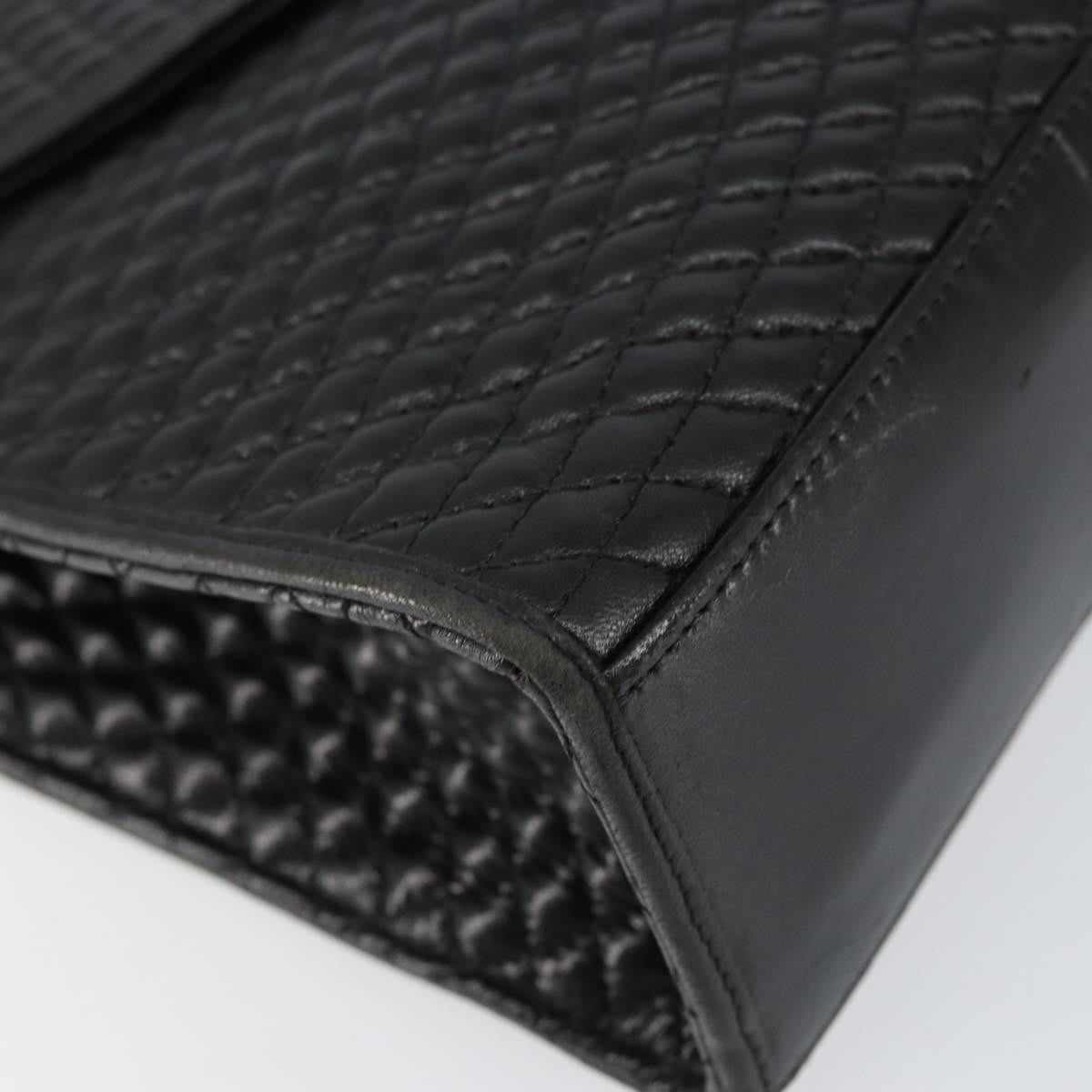 Bally Vintage Handbag Quilted Leather, BLACK, LEATHER, Handbag