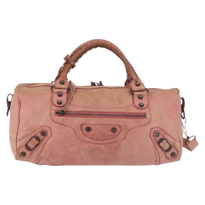 Balenciaga Twiggy Classic Studs Bag Leather, PINK, LEATHER, Handbag
