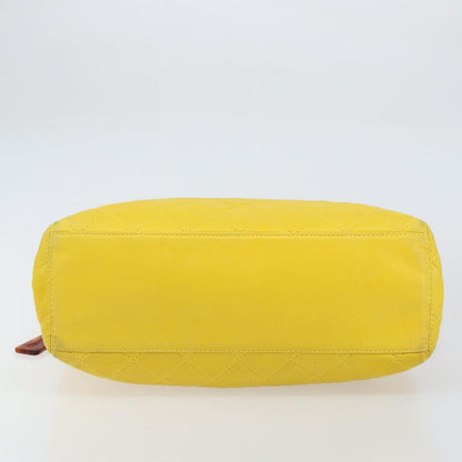 Chanel Vintage CC Resin Pocket Tote Quilted Leather, YELLOW, LEATHER, Tote bag