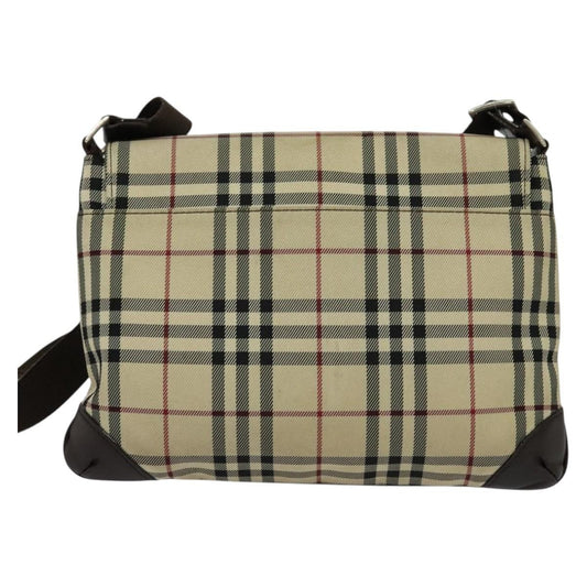 Burberry Vintage Flap Crossbody Bag Haymarket Canvas, BEIGE, NYLON, Shoulder bag