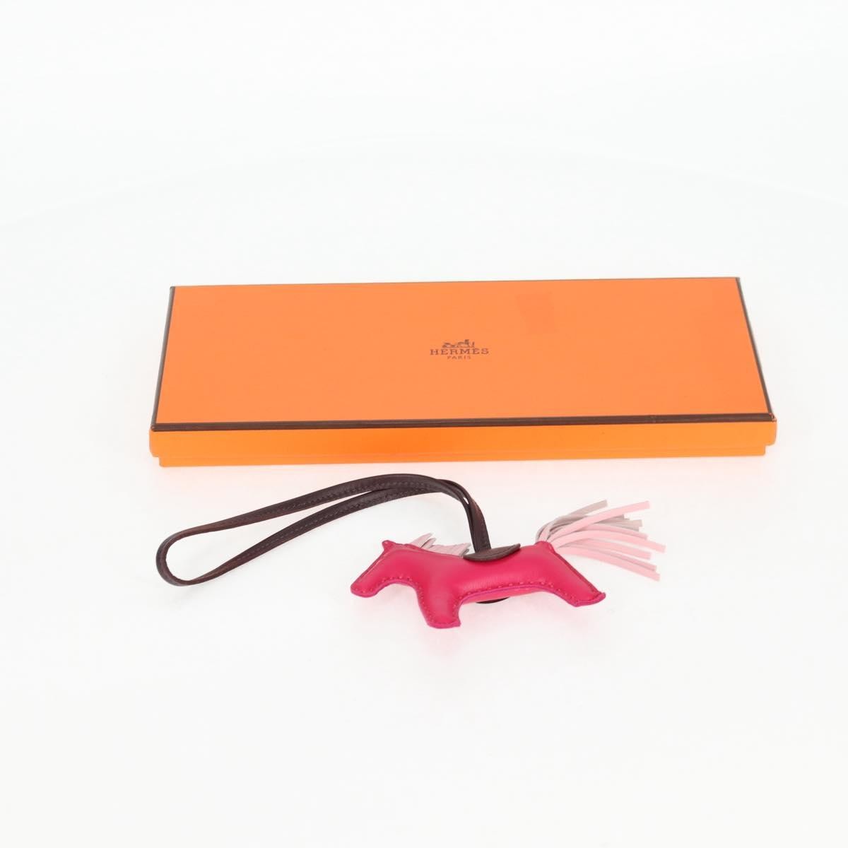 Hermes Pegase Rodeo Bag Charm Leather, PINK, LEATHER, Charms and Keychains