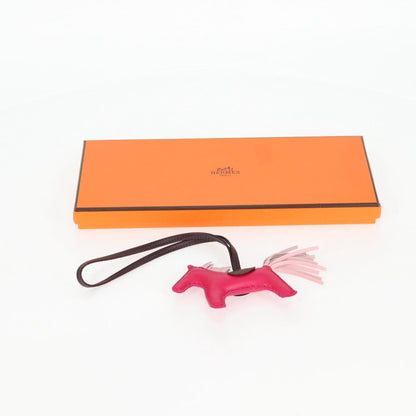 Hermes Pegase Rodeo Bag Charm Leather, PINK, LEATHER, Charms and Keychains