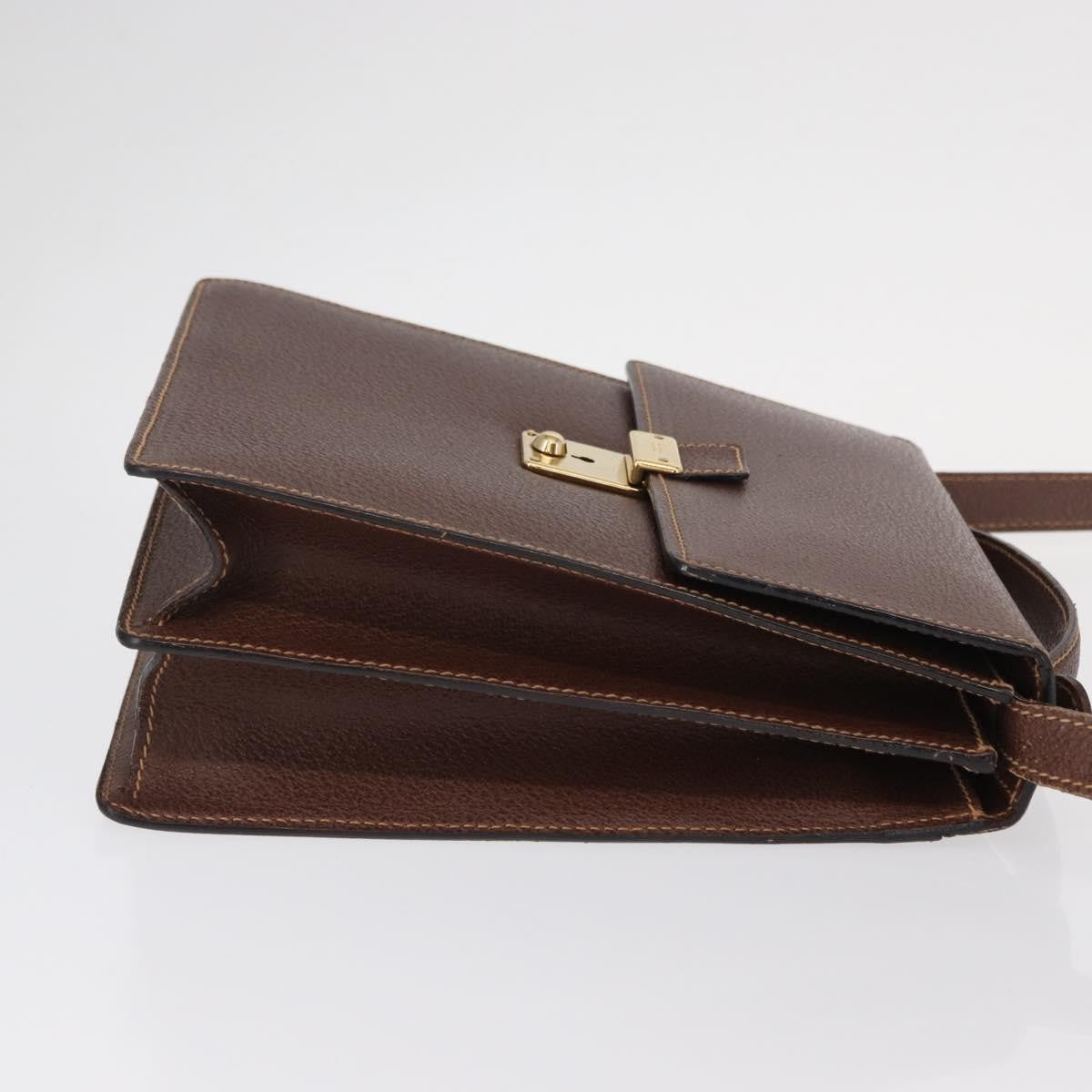 Gucci Vintage Shoulder Bag Leather, BROWN, LEATHER, Shoulder bag