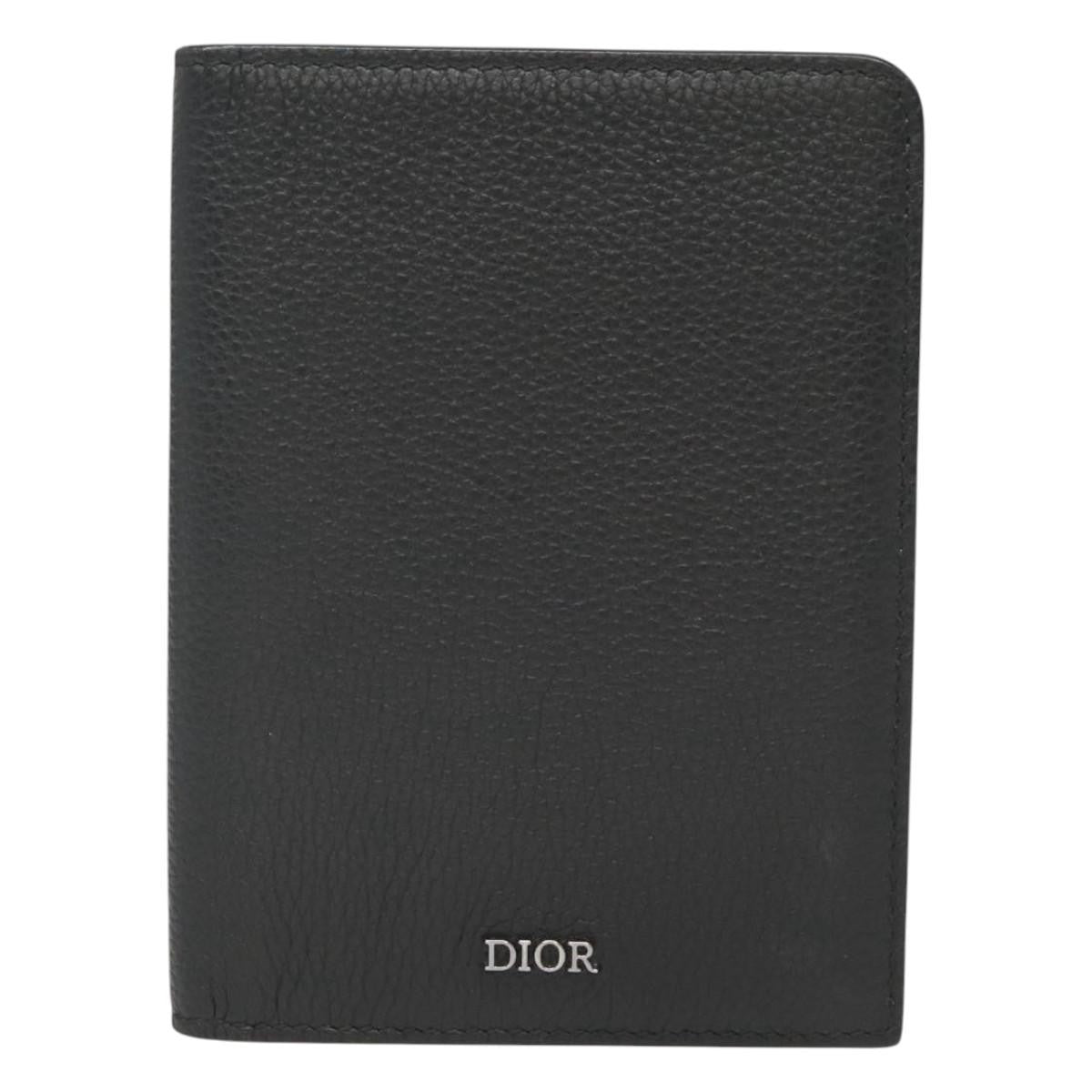 Christian Dior Bifold Card Holder Leather, BLACK, LEATHER, Card Holders