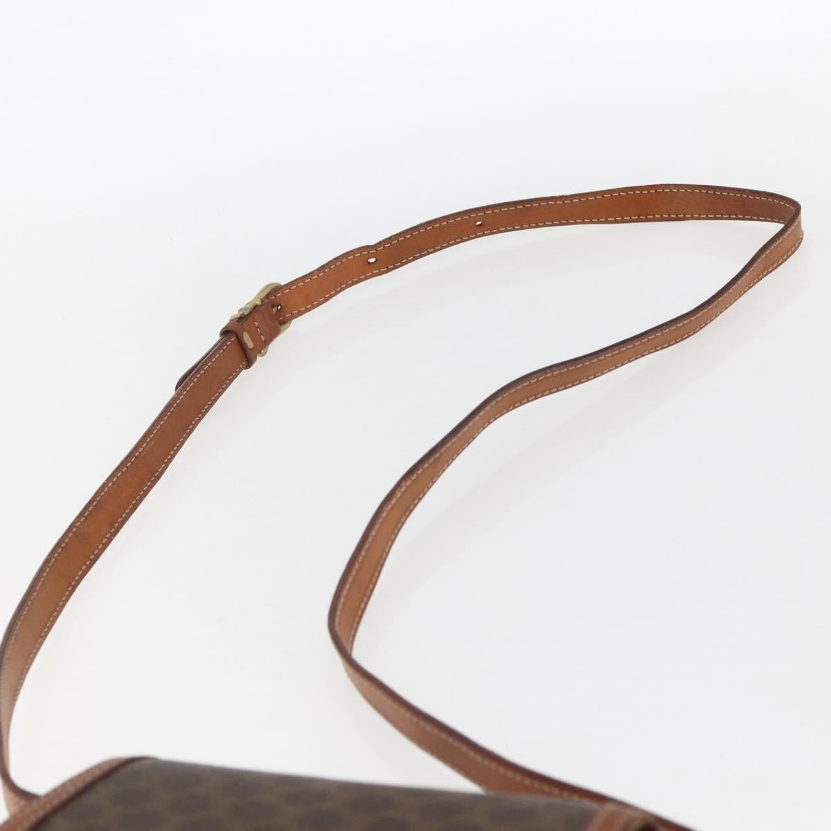 Celine Vintage Macadam Shoulder Bag Canvas and Leather, BROWN, CANVAS, Shoulder bag