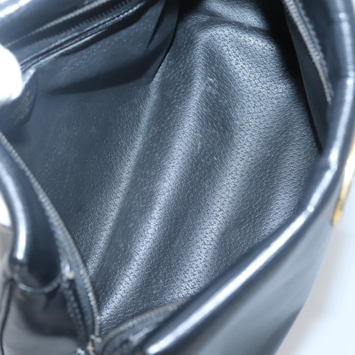 Celine Circle Logo Handbag Leather, BLACK, LEATHER, Handbag