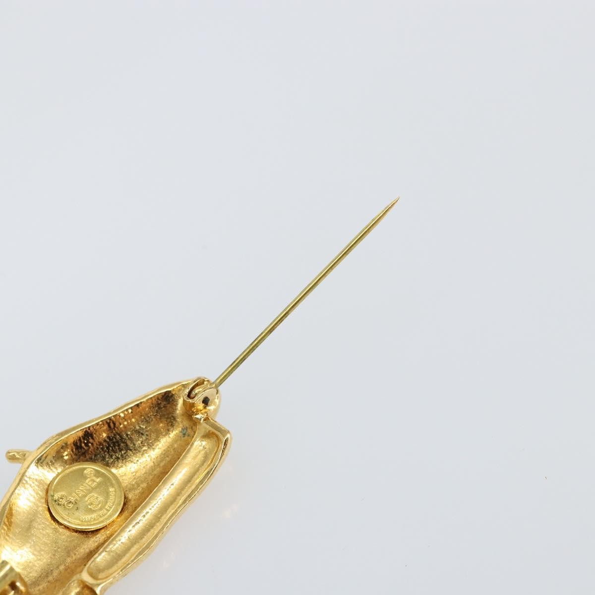 Chanel Beret Hat Brooch Gold Plated, GOLD, METAL, Brooch