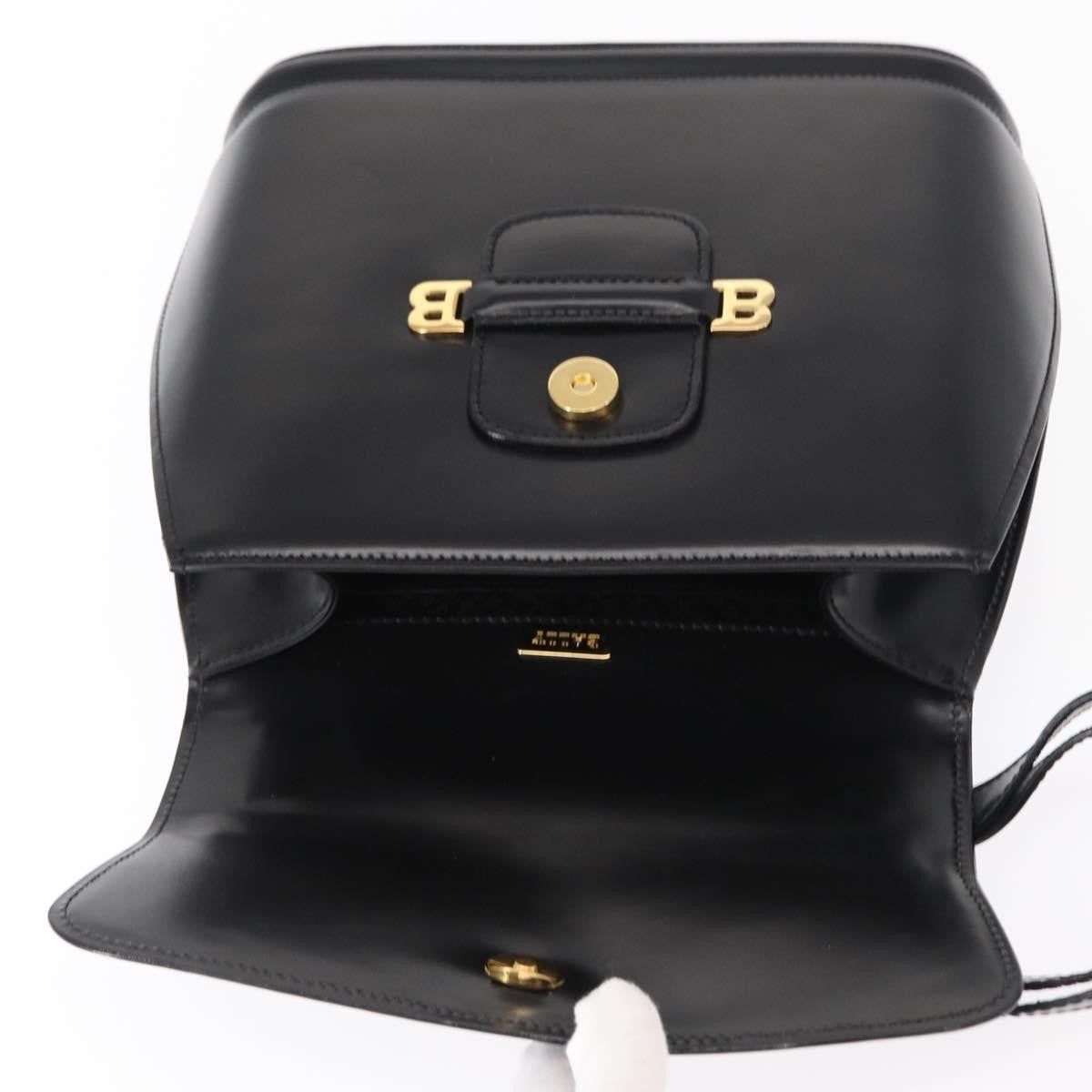 Bally Vintage Shoulder Bag Leather, BLACK, LEATHER, Shoulder bag