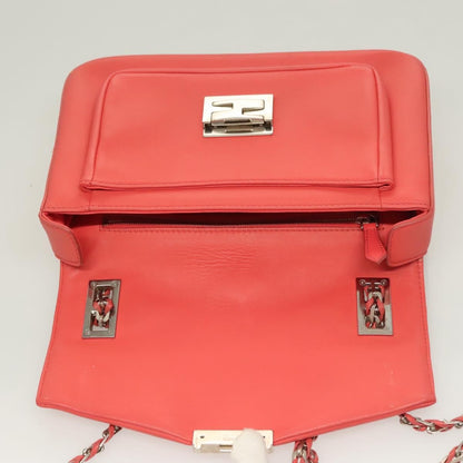 Fendi Be Baguette Flap Bag Leather, PINK, LEATHER, Shoulder bag