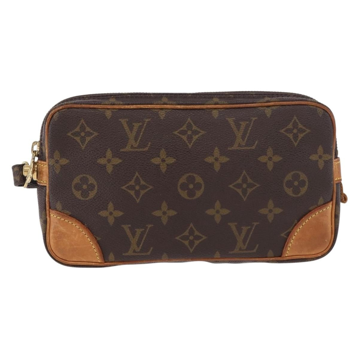 Louis Vuitton Marly Dragonne Clutch Monogram Canvas, Brown, Canvas, Clutch