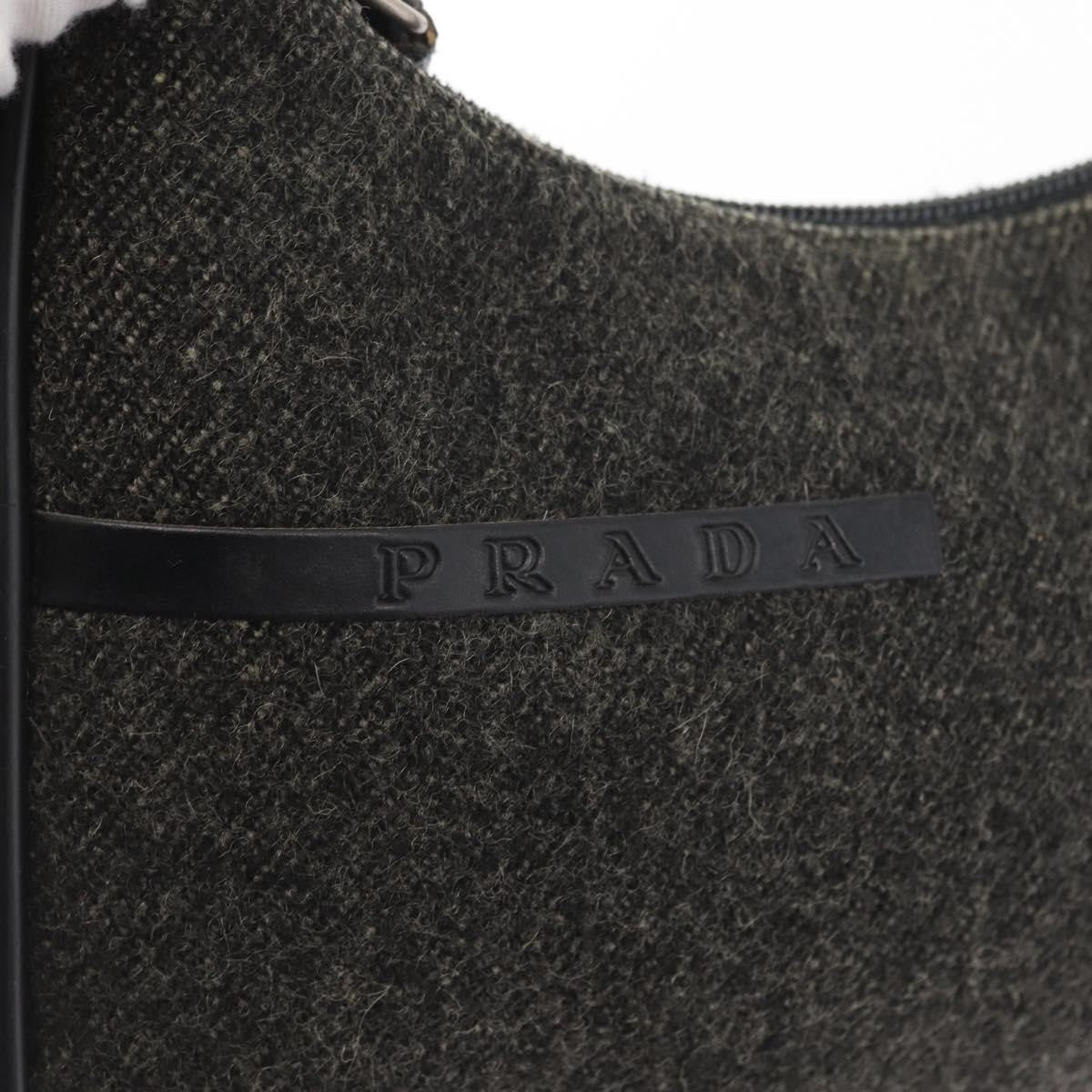 Prada Re-Edition 2000 Hobo Wool, GRAY, WOOL, Handbag