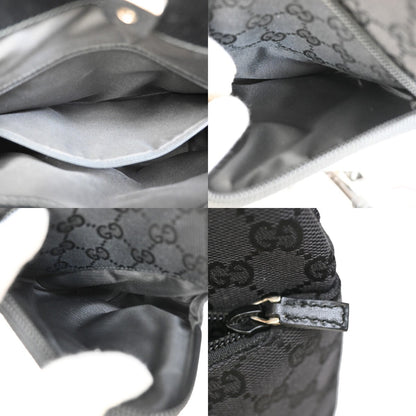 Gucci Double Pocket Tote GG Canvas, BLACK, CANVAS, Shoulder bag