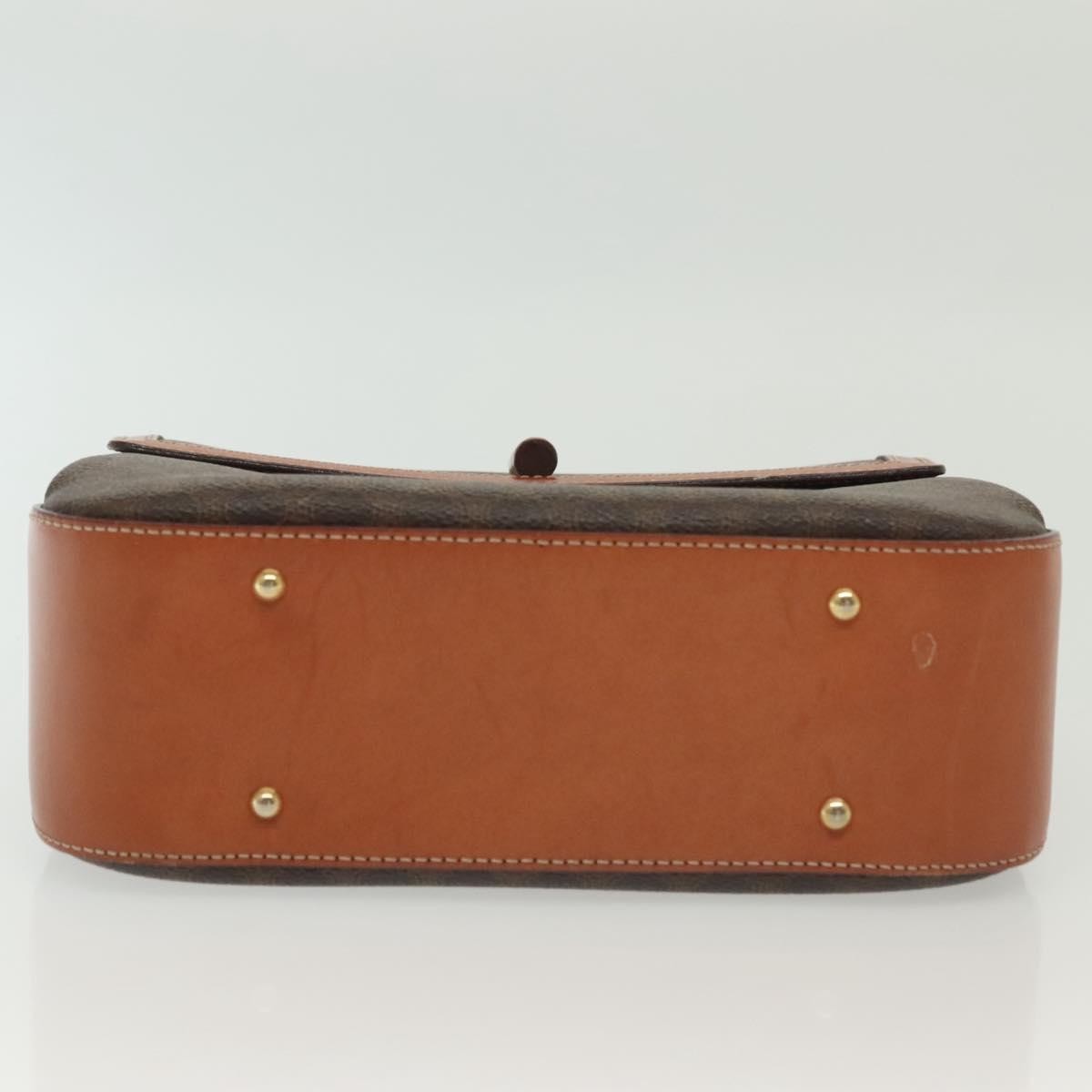 Celine Vintage Convertible Top Handle Bag Macadam Coated Canvas, BROWN, CANVAS, Handbag