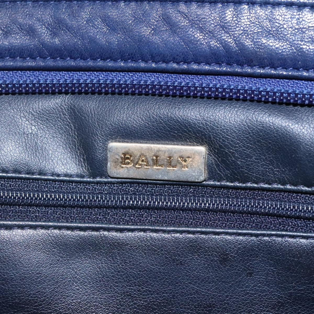 Bally Vintage Shoulder Bag Leather, NAVY, LEATHER, Shoulder bag