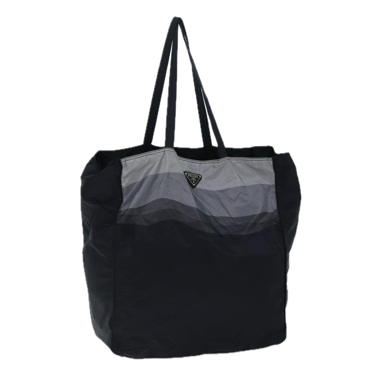 Prada Side Pocket Tote Nylon, BLACK, NYLON, Tote bag