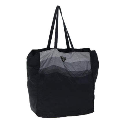 Prada Side Pocket Tote Nylon, BLACK, NYLON, Tote bag