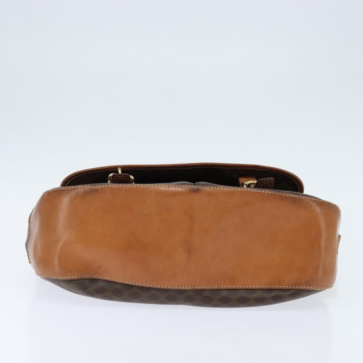 Celine Vintage Macadam Shoulder Bag Canvas and Leather, BROWN, CANVAS, Shoulder bag