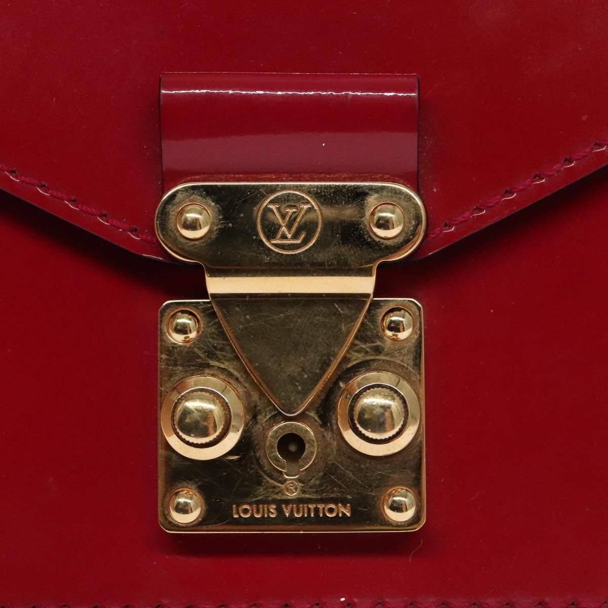 Louis Vuitton Monceau Handbag Vernis, Red, Patent Leather, Handbag