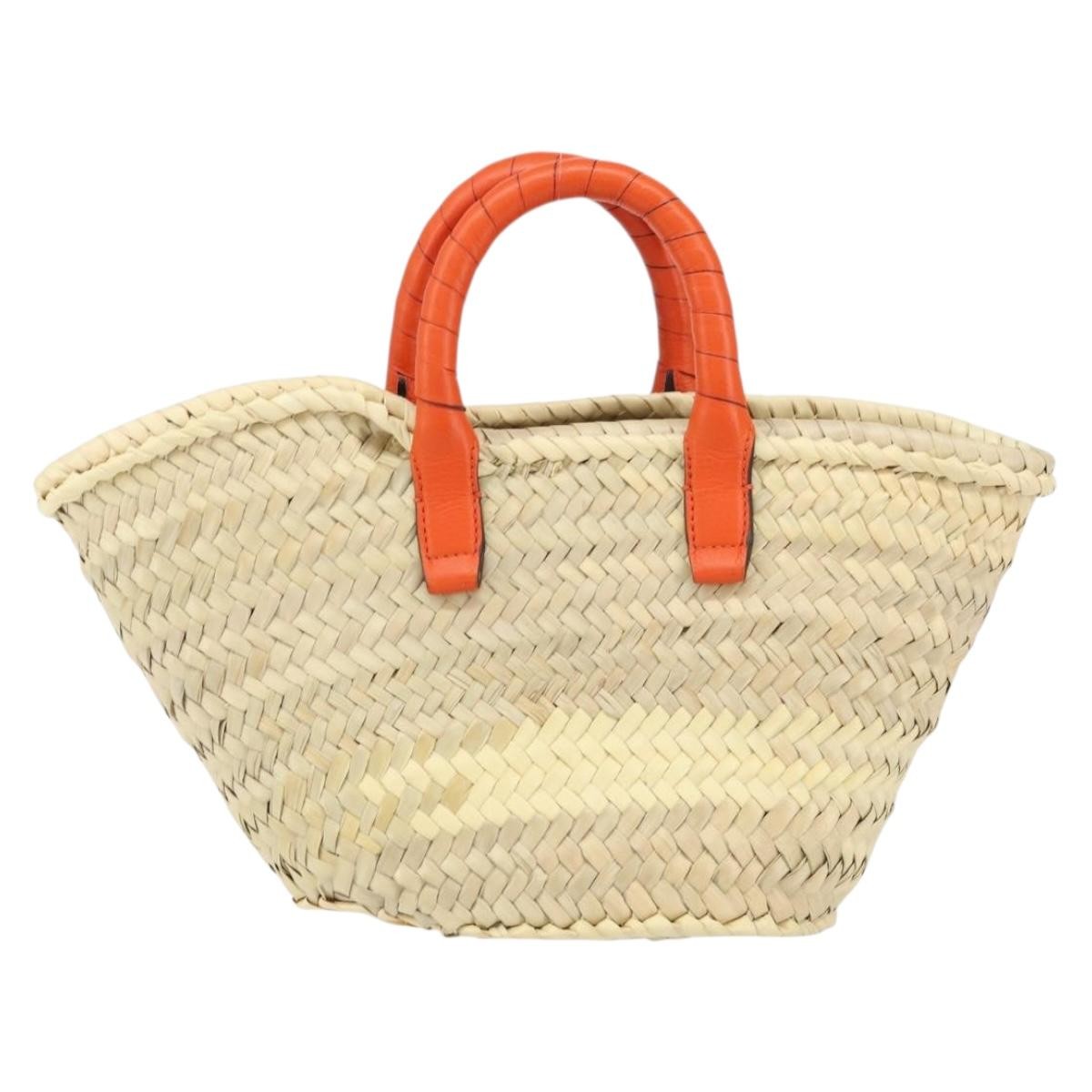 Chloe Marcie Basket Bag Raffia and Leather, BEIGE, WICKER, Handbag