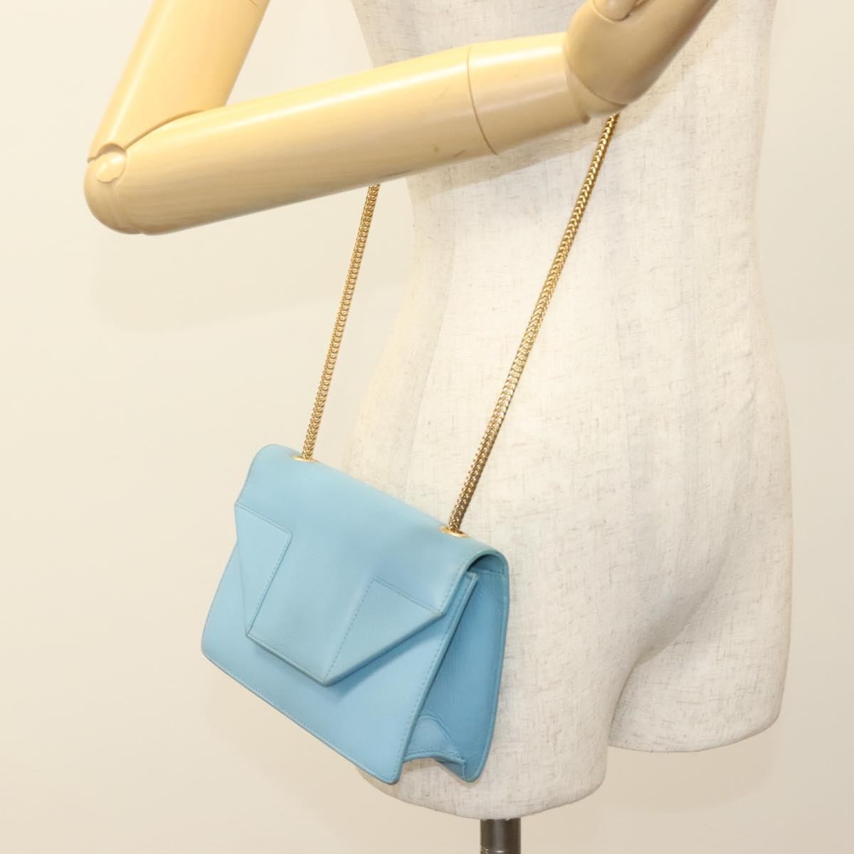 Saint Laurent Betty Bag Leather, BLUE, LEATHER, Shoulder bag