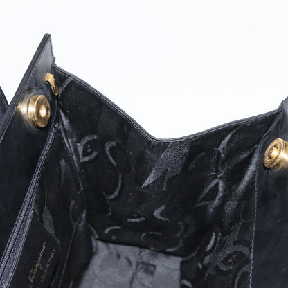 Salvatore Ferragamo Vala Handbag Leather, BLACK, LEATHER, Handbag