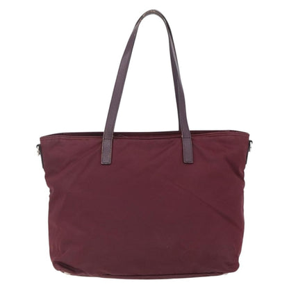 Prada Vintage Zip Tote Tessuto, BURGUNDY, NYLON, Tote bag