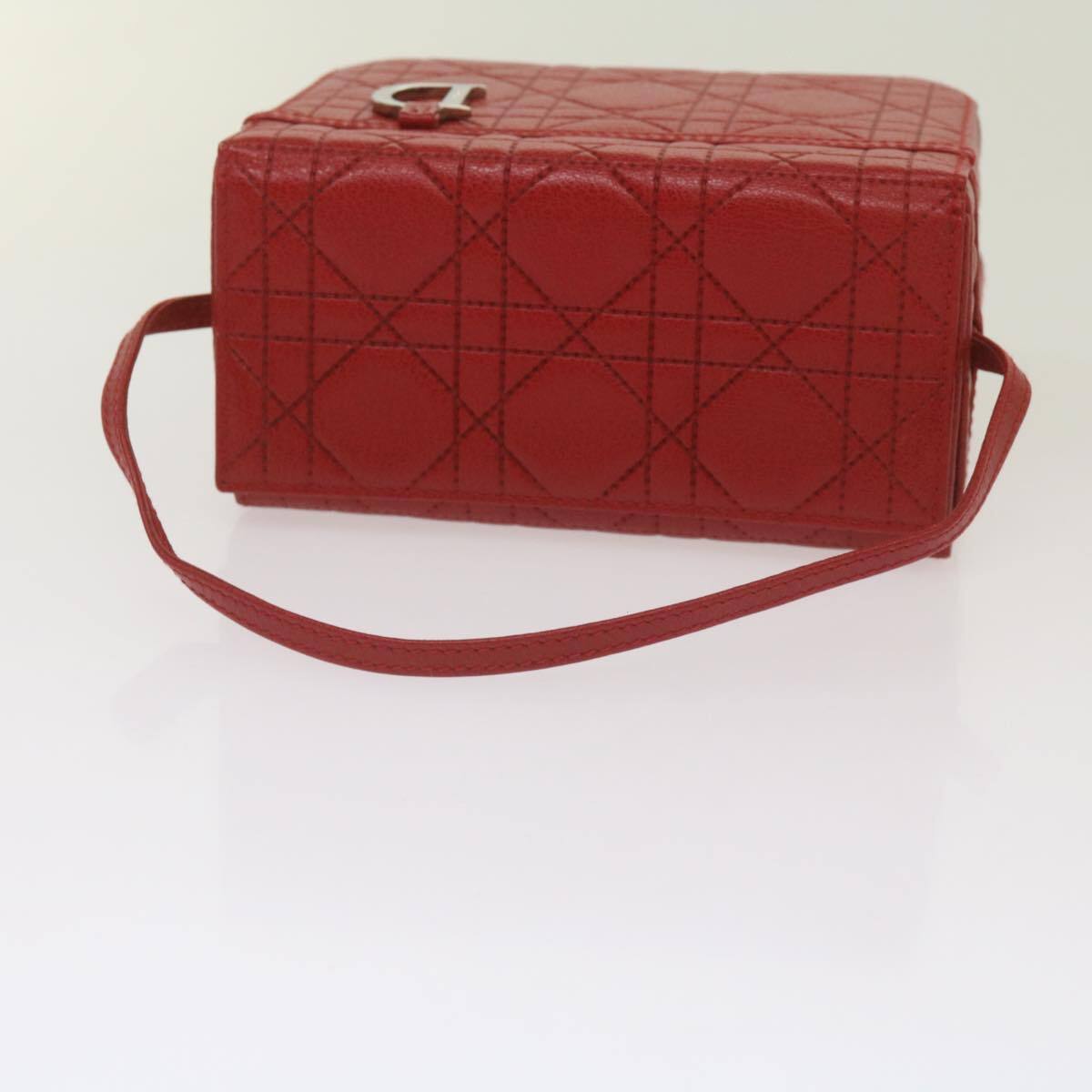 Christian Dior Vanity cosmetic pouch Cannage Leather, RED, LEATHER, Clutche & pouche
