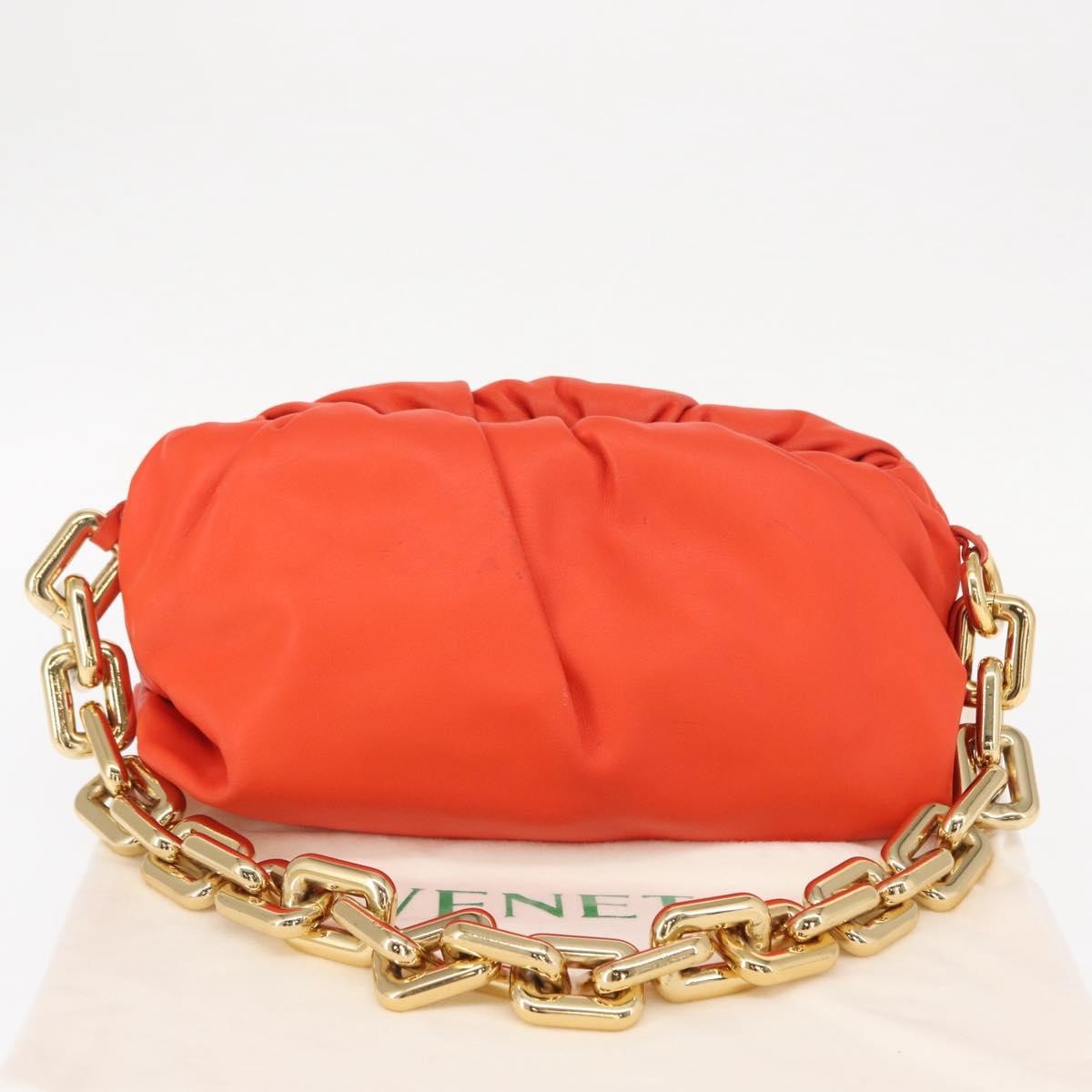 Bottega Veneta The Chain Pouch Leather, ORANGE, LEATHER, Clutche & pouche