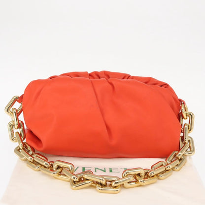 Bottega Veneta The Chain Pouch Leather, ORANGE, LEATHER, Clutche & pouche