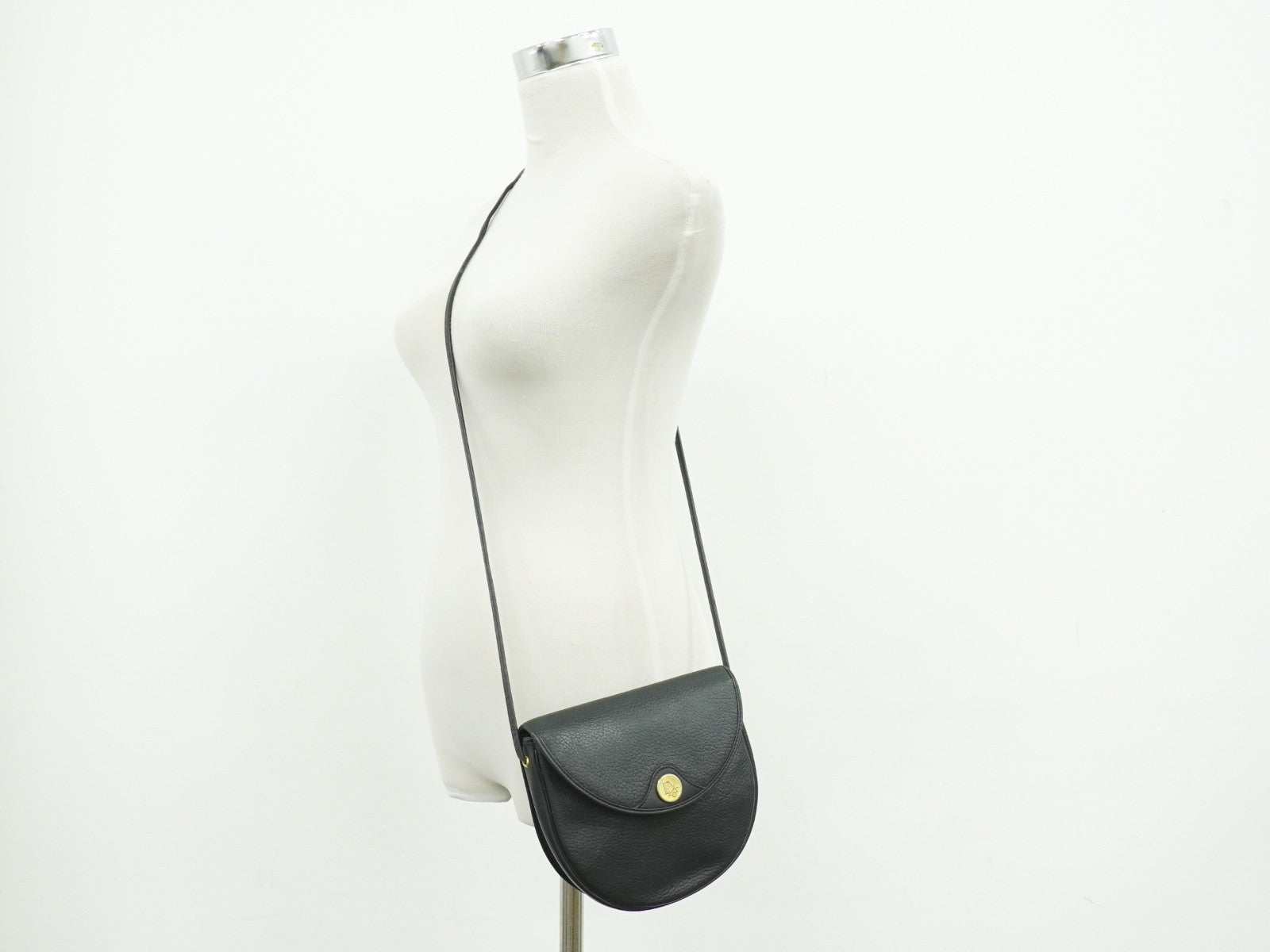 Christian Dior Vintage Shoulder Bag Leather, Black, Leather, Shoulder Bag