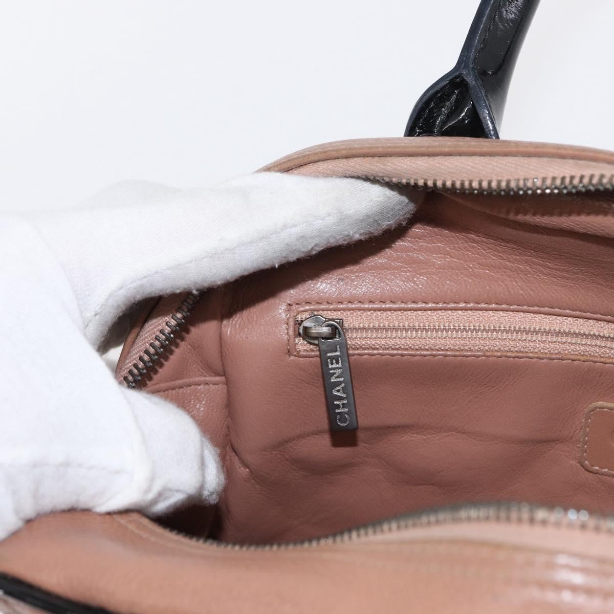 Chanel Embossed Logo Bowler Bag Quilted Caviar, BEIGE, LEATHER, Handbag