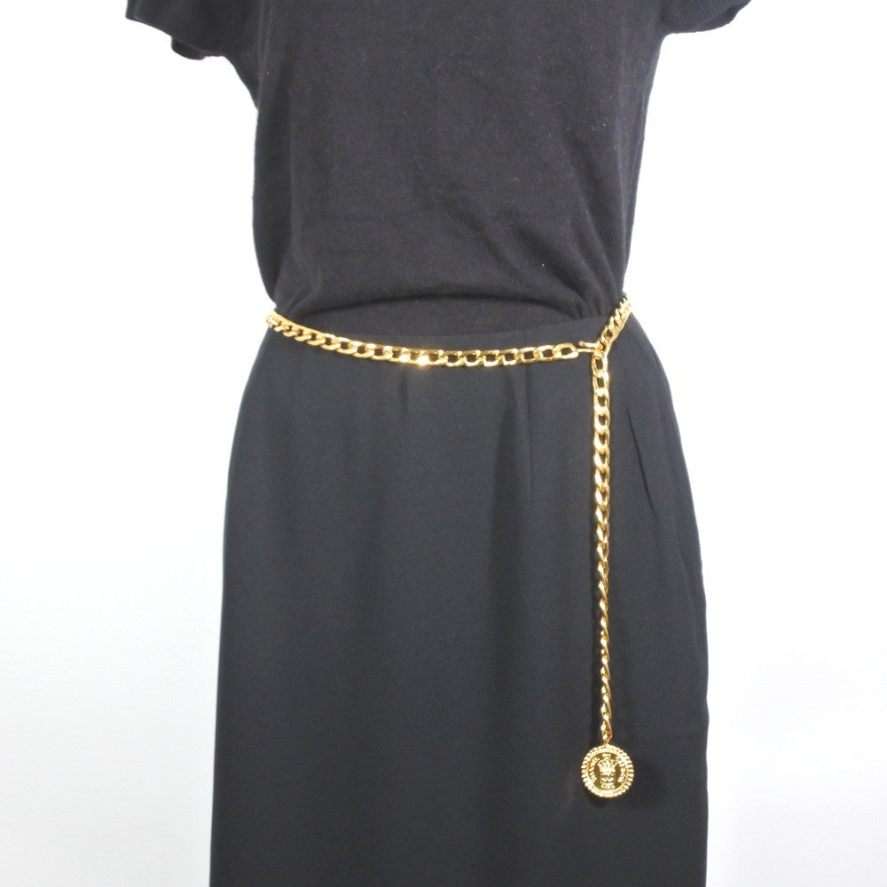 Chanel Vintage Medallion Chain Belt Metal, GOLD, GOLD_PLATED, Belts