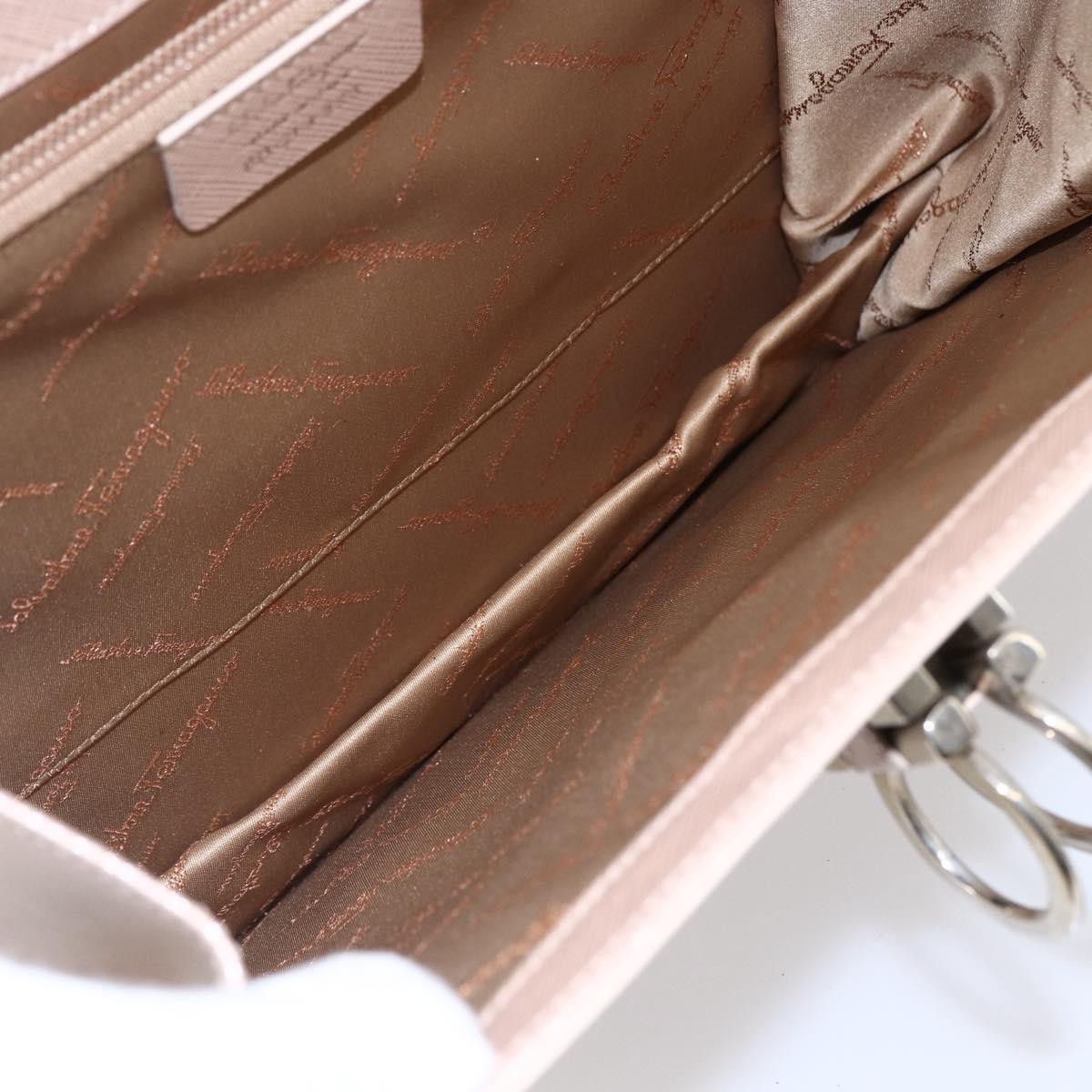 Salvatore Ferragamo Gancini handbag Leather, PINK, LEATHER, Handbag