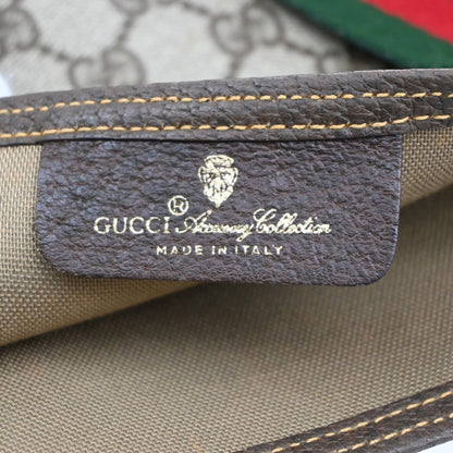 Gucci Vintage Web Strap Tote GG Coated Canvas, BEIGE, PVC, Tote bag