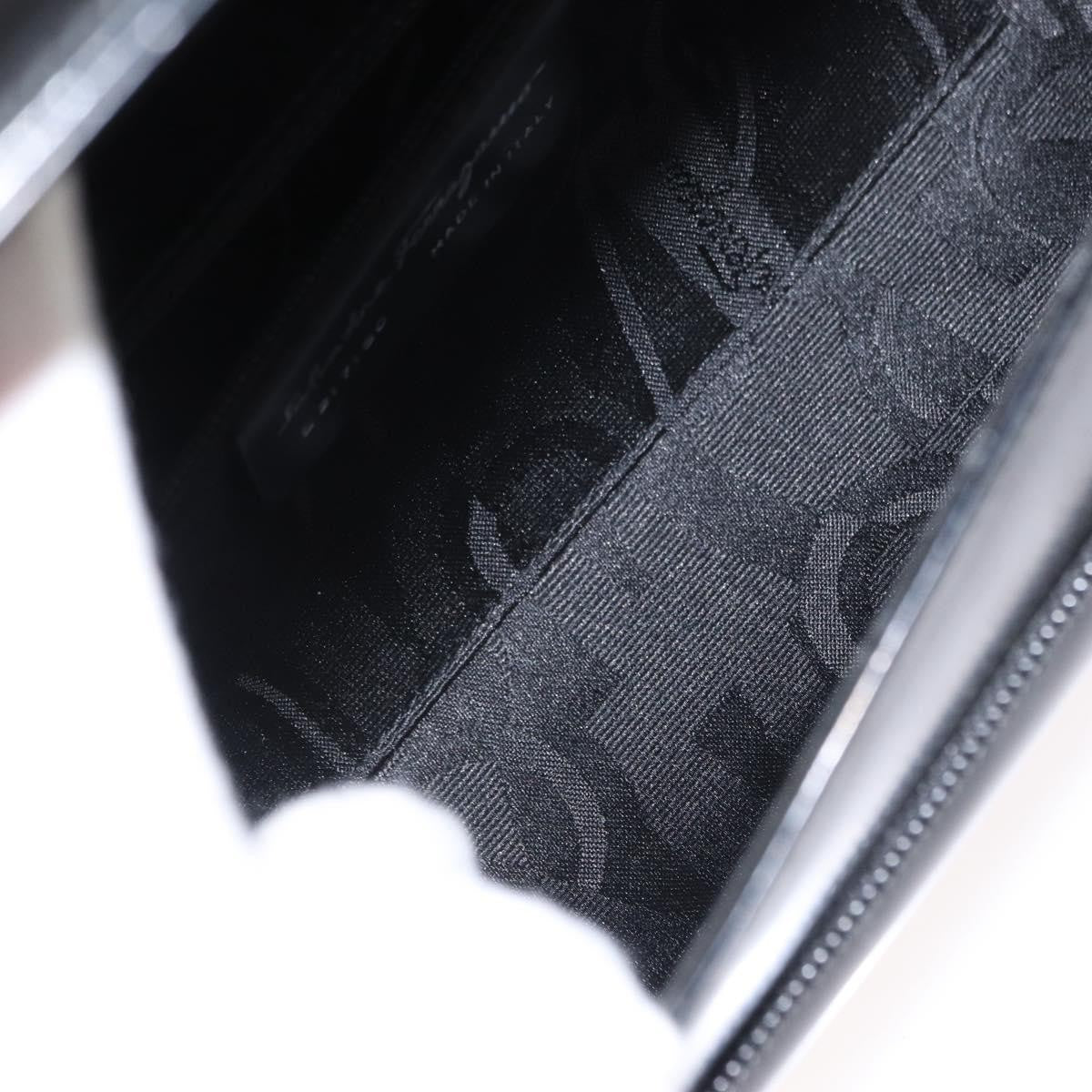 Salvatore Ferragamo Gancini Shoulder Bag Leather, BLACK, LEATHER, Shoulder bag