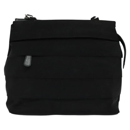 Salvatore Ferragamo Vala Shoulder Bag Canvas, BLACK, CANVAS, Shoulder bag