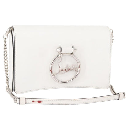 Christian Louboutin Rubylou Clutch Leather, WHITE, LEATHER, Shoulder bag