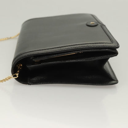 Bally Vintage Chain Shoulder Bag Quilted Leather, BLACK, LEATHER, Shoulder bag