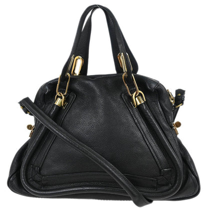 Chloe Paraty Top Handle Bag Leather, BLACK, LEATHER, Handbag