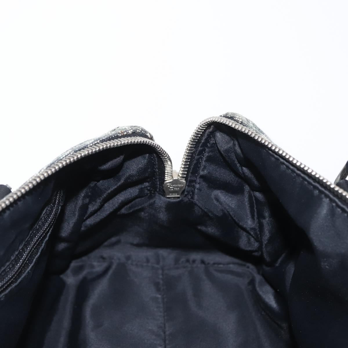 Christian Dior Vintage Trotter Zip Shoulder Bag Diorissimo Canvas, BLACK, CANVAS, Shoulder bag