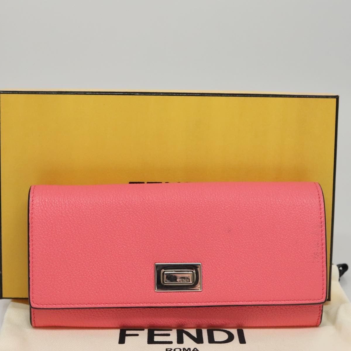 Fendi Peekaboo Wallet Leather, PINK, LEATHER, Wallets