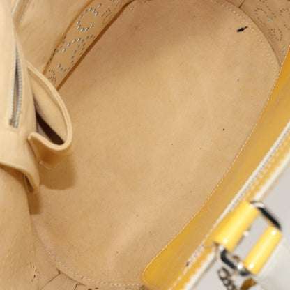 Chanel CC No.5 Shopping Tote Perforated Patent, YELLOW, PATENT_LEATHER, Tote bag