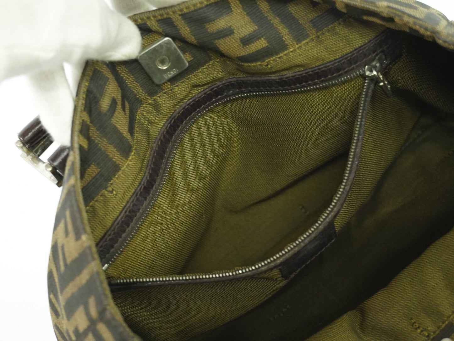 Fendi Zucca Tote bag FF motif, BROWN, CANVAS, Handbag